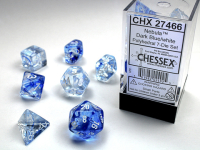 Nebula® Polyhedral Dark Blue/white 7-Die Set