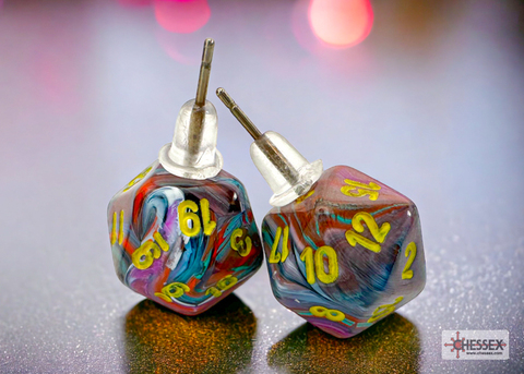 Stud Earrings/Ohrstecker Festive® Mosaic Mini-Poly d20 Pair