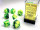Green-Yellow w/silver Gemini™ Polyhedral 7-Die Sets