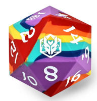 55mm Chonk Rubber Silicon D20 Rainbow Realms Reprint